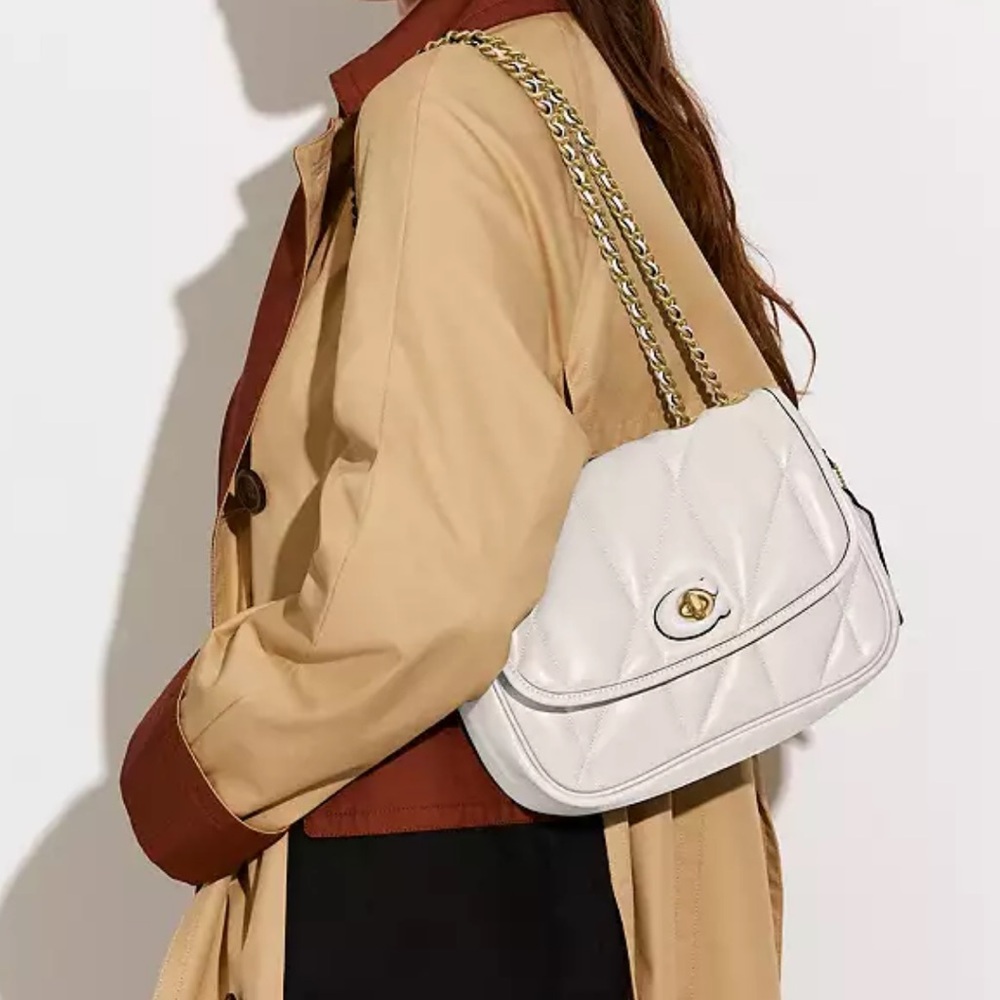 Coach White Quilted Shoulder Bag